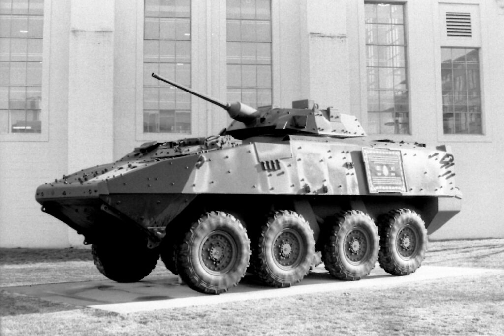 B&W photo of an old military vehicle